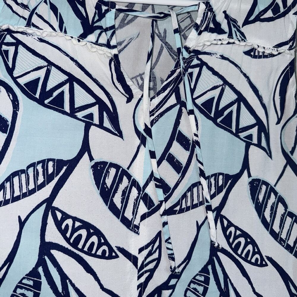 Fresh Produce ADA Palm Leave Print Dress Sleeveless Sz XS Hi Low Hem - Picture 9 of 11